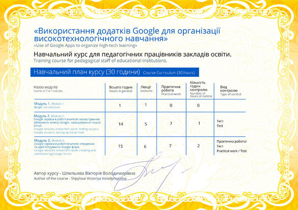 Сертифікат. Сторона №2
