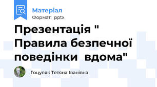 Презентація " Правила безпечної поведінки  вдома"