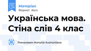 Українська мова. Стіна слів 4 клас