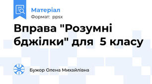 Вправа "Розумні бджілки" для  5 класу