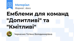 Емблеми для команд "Допитливі" та "Кмітливі"