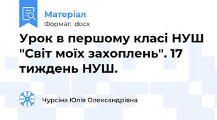 Урок в першому класі НУШ "Світ моїх захоплень". 17 тиждень НУШ.
