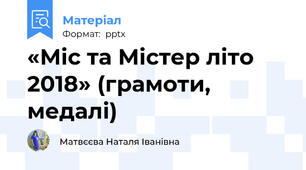 «Міс та Містер літо 2018» (грамоти, медалі)