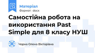 Самостійна робота на використання Past Simple для 8 класу НУШ