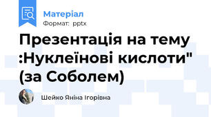 Презентація на тему :Нуклеїнові кислоти" (за Соболем)