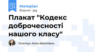 Плакат "Кодекс доброчесності нашого класу"