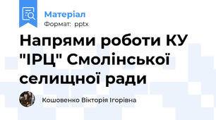 Напрями роботи КУ "ІРЦ" Смолінської селищної ради
