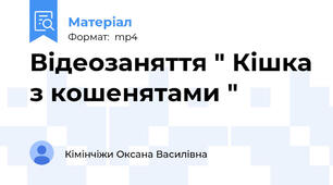 Відеозаняття " Кішка з кошенятами "