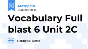 Vocabulary Full blast 6 Unit 2C