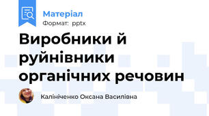 Виробники й руйнівники органічних речовин