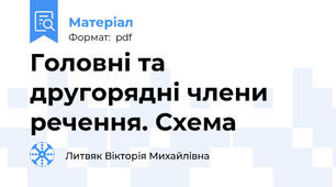 Головні та другорядні члени речення. Схема