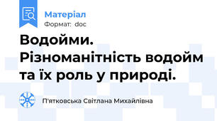 Водойми. Різноманітність водойм та їх роль у природі.