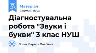 Діагностувальна робота "Звуки і букви" 3 клас НУШ