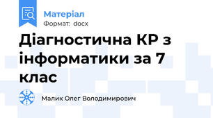 Діагностична КР з інформатики за 7 клас