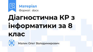 Діагностична КР з інформатики за 8 клас
