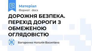 ДОРОЖНЯ БЕЗПЕКА. ПЕРЕХІД ДОРОГИ З ОБМЕЖЕНОЮ ОГЛЯДОВІСТЮ