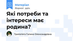Які потреби та інтереси має родина?