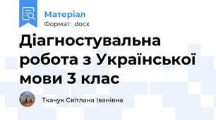 Діагностувальна робота з Української мови 3 клас