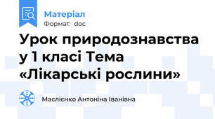 Урок природознавства у 1 класі Тема «Лікарські рослини»
