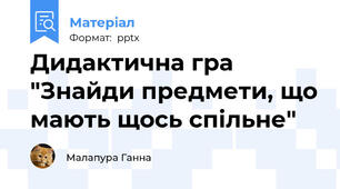 Дидактична гра "Знайди предмети, що мають щось спільне"