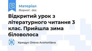 Відкритий урок з літературного читання 3 клас. Прийшла зима біловолоса