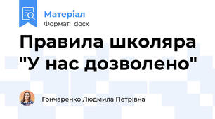 Правила школяра  "У нас дозволено"