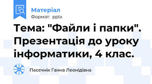 Тема: "Файли і папки". Презентація до уроку інформатики, 4 клас.