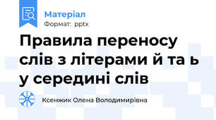 Правила переносу слів з літерами й та ь у середині слів