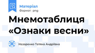 Мнемотаблиця «Ознаки весни»