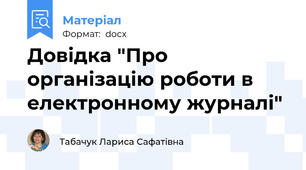 Довідка "Про організацію роботи в електронному журналі"