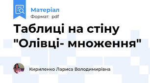 Таблиці на стіну "Олівці- множення"