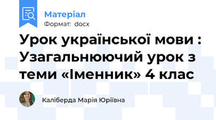 Урок української мови : Узагальнюючий урок з теми «Іменник» 4 клас