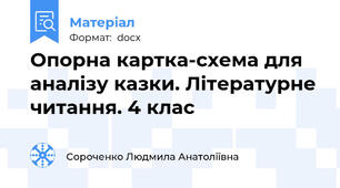 Опорна картка-схема для аналізу казки. Літературне читання. 4 клас