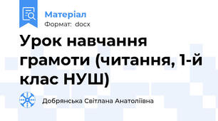 Урок навчання грамоти (читання, 1-й клас НУШ)