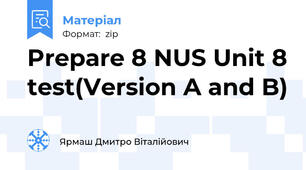 Prepare 8 NUS Unit 8 test(Version A and B)