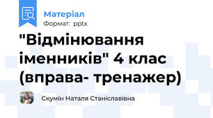 "Відмінювання іменників" 4 клас (вправа- тренажер)