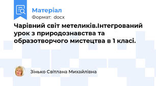 Чарівний світ метеликів.Інтегрований урок з природознавства та образотворчого мистецтва в 1 класі.