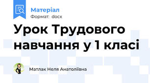 Урок Трудового навчання у 1 класі