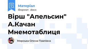 Вірш "Апельсин" А.Качан  Мнемотаблиця
