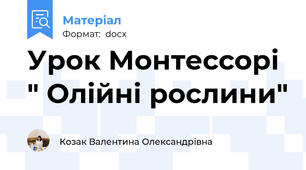 Урок Монтессорі " Олійні рослини"