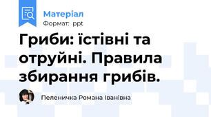 Гриби: їстівні та отруйні. Правила збирання грибів.
