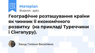 Географічне розташування країни як чинник її економічного розвитку  (на прикладі Туреччини і Сінгапуру).