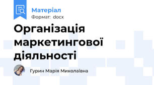 Організація маркетингової діяльності