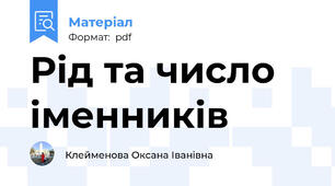 Рід та число іменників