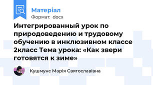 Интегрированный урок по природоведению и трудовому обучению в инклюзивном классе 2класс Тема урока: «Как звери готовятся к зиме»