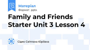Family and Friends Starter Unit 3 Lesson 4