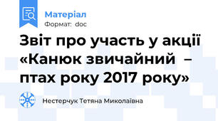 Звіт про участь у акції «Канюк звичайний  – птах року 2017 року»