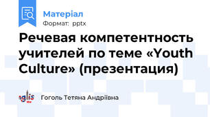 Речевая компетентность учителей по теме «Youth Culture» (презентация)