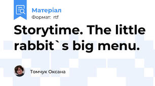 Storytime. The little rabbit`s big menu.