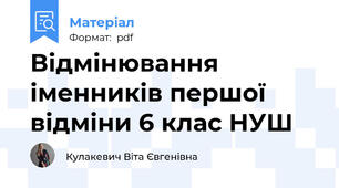Відмінювання іменників першої відміни 6 клас НУШ